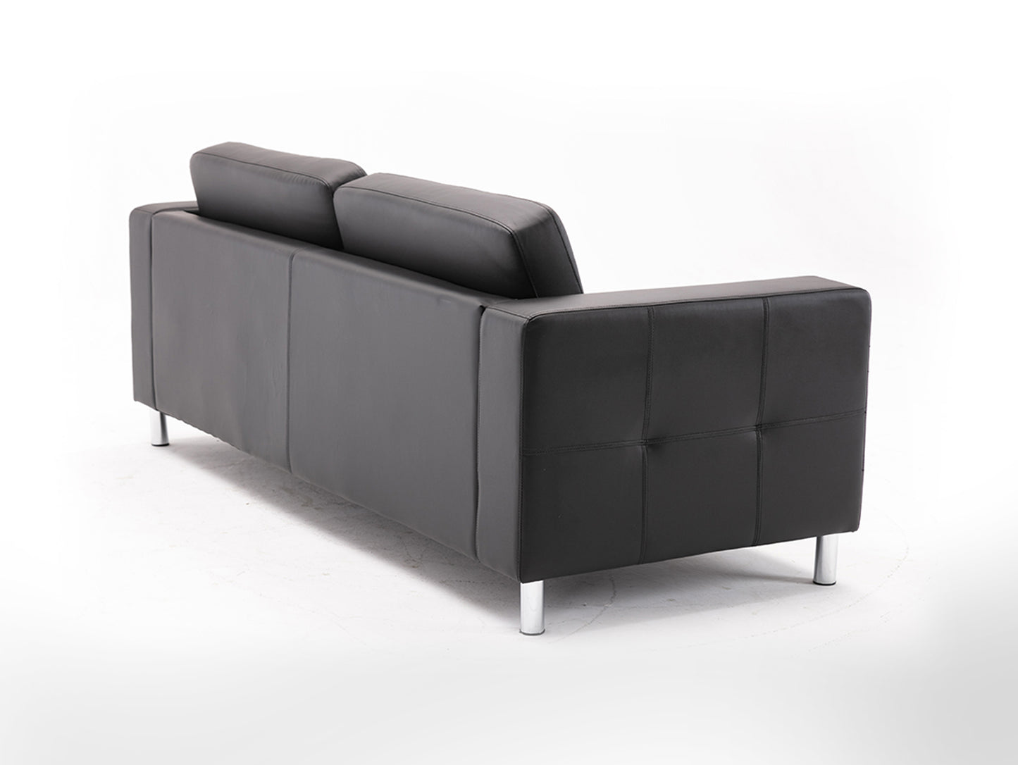 Black 3 Seater Sofa I Office I Leatherette I Finsh Colour - Black