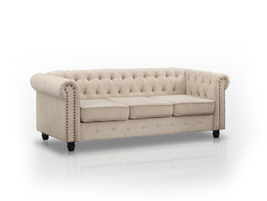Three Seater Sofa for Living Room | Three Seater Sofa for Bedroom and Office use | Wooden Sofa Chair with Leg Rest for Adult-Three Person Seater Sofa Couch.