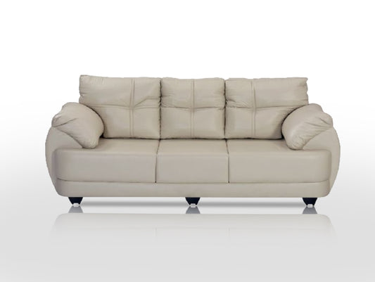 Finss Off White Three Seater Sofa I Homes & Office I Leatherette