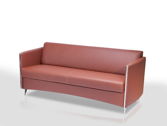 Sofa With SS Frame I 3 Seater I Chrome Plated Leg I Leatherette- Finss