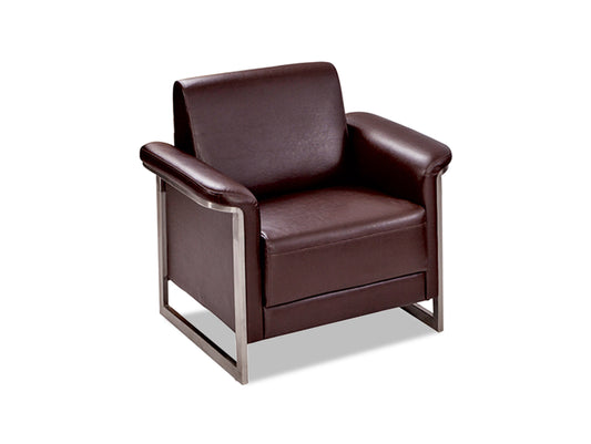 Office Show Room Sofa I Leatherette I Office Funiture I 1 Seater I Brown Colour - Finss Furniture