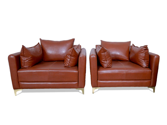Finss Furniture I Leatherette I 1 Seater Sofa I Colour Brown