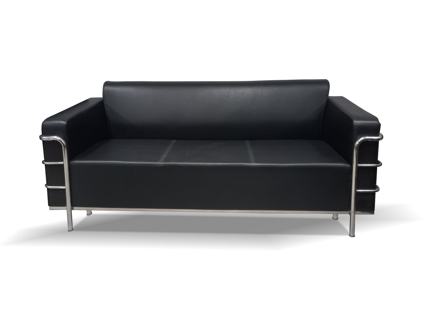 Finss Furniture I Leather Show Room Office Sofa I Colour Black I Leatherette I 3 Seater