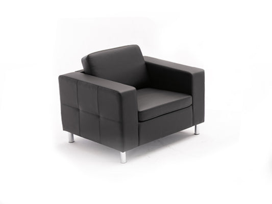 Black 1 Seater Sofa I Office I Leatherette I Finsh Colour - Black